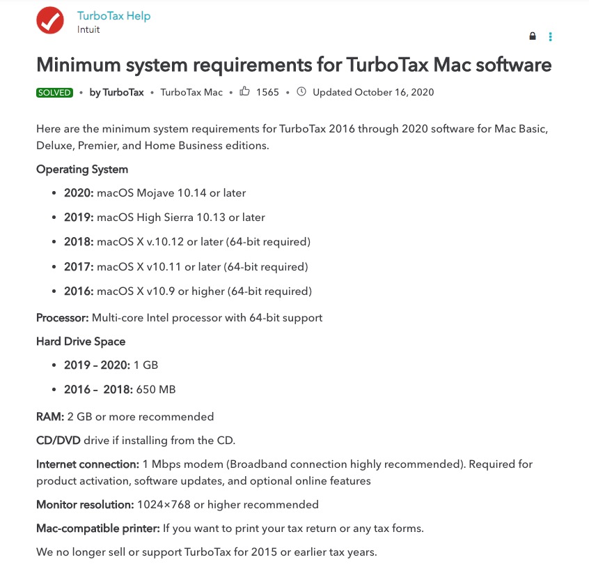 turbo tax 2017 osx requirements